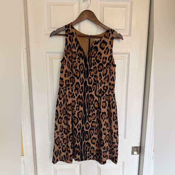 LOFT Leopard Mini Dress - Picture 2 of 8